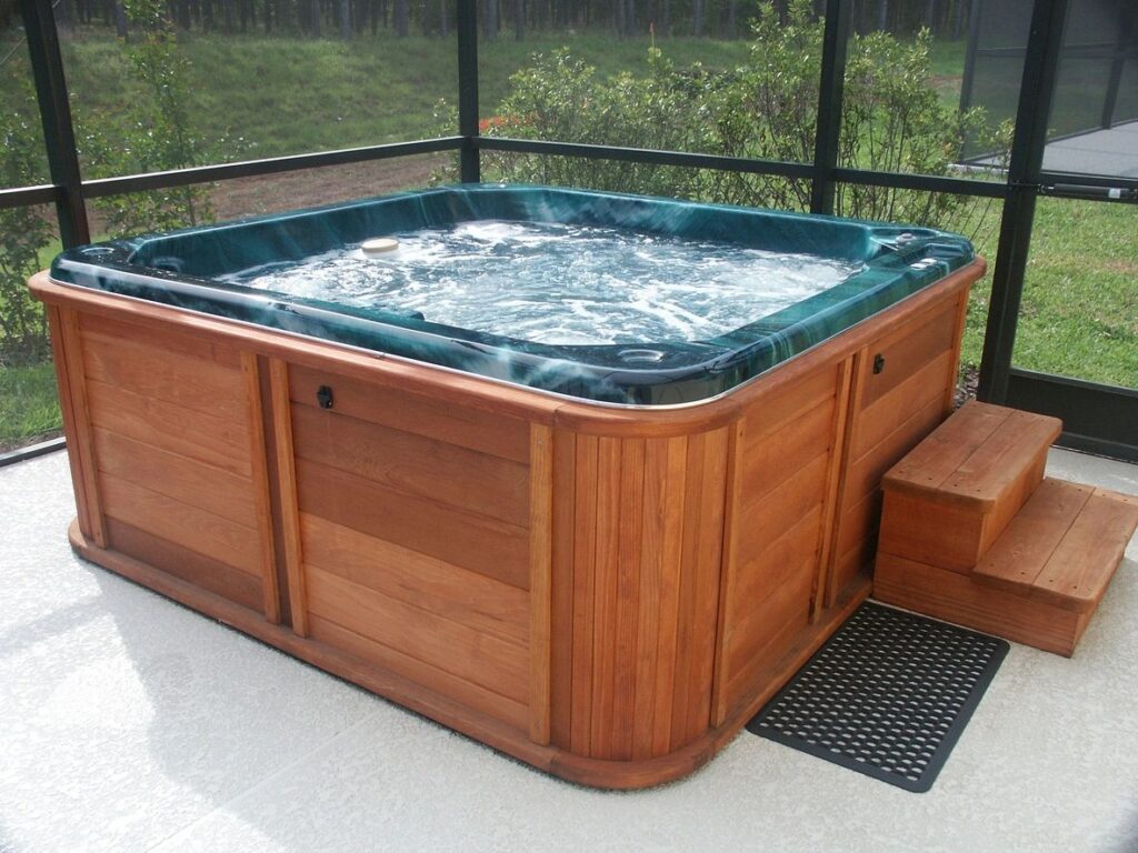 Clean hot tub spa